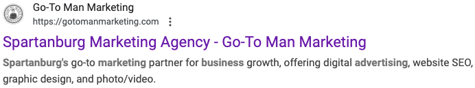 Google search results